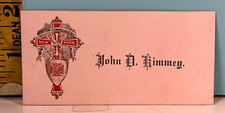 Historical reminiscences of Morton commandery, no 4, John D. Kinney calling card picture