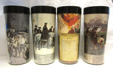 Vtg 4 THERMO-SERV West Bend TUMBLER Glass Valley Forge Declaration Independence+ picture