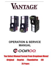 Coinco Vantage dollar bill acceptor Manual - You Select Option picture
