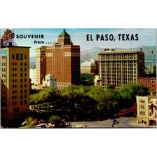 Overlooking The Plaza Southwestern City El Paso TX Vintage Postcard SP8-13 picture