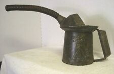 Vtg Kerosene gas oil watering galvanized metal can container flexible spout  picture
