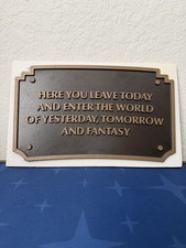 Disney D23 Gold Member Disneyland Park Entrance Replica Plaque picture