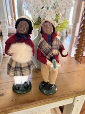 Vintage 2 Byers Choice  Carolers African American Children Boy Girl 1997 picture