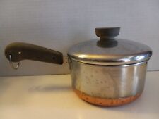 VTG Small Revere Ware 1801 Copper Bottom Sauce Pan & Lid Clinton ILL picture