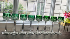 Set of 8 Baccarat Green Wine  from 1930s; 