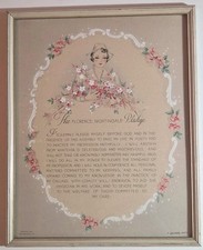 VTG Florence Nightingale Pledge Wood Framed 1942 Hall Brothers- A Hallmark Motto picture
