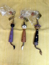 Williraye Studios Halloween Hanging Cat Witch Ornaments NOS Folk Art RARE picture