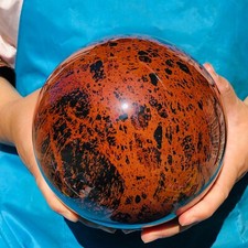 8.31LB Natural mahogany obsidian quartz ball carved crystal sphere reiki healing picture