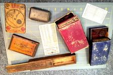 Antique Lot Early Advertising Hardware Starrett Glycerin Sharpe Card Old Find KG picture