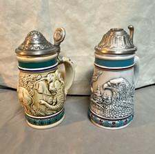 Avon Endangered Species Lidded Steins Lot 2 Bald Eagle & Asian Elephant picture