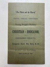CHENANGO COUNTY  YOUNG PEOPLE'S SOCIETIES OF CHRISTIAN ENDEAVOR 1892 New Berlin picture