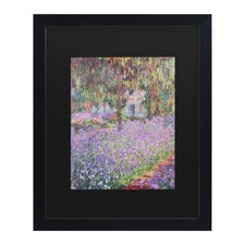 Trademark Fine Art 'The Artist's Garden at Giverny' Black Matted Black Frame picture
