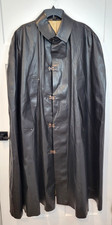 Vtg 1940s Rubberized Canvas Police Rain Cape Cloak Para Rubber Co Fireman Clasps picture