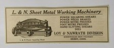 1926 L & N Sheet Metal Working Machinery Advertisement Loy & Nawrath Division picture