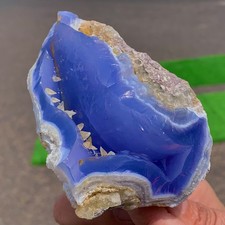 368G Natural Blue striped agate Crystal Chunks piece form Mineral Specimens picture