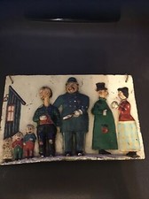 Antique 1900s Happy Hooligan Chalkware Wall Plaque Comic Strip Folk ArtRelief 3D picture
