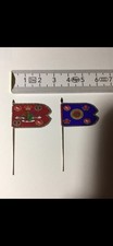2x 28mm British Napoleonic Scots Greys Dragons Cavalry Flags on Metal Flagpole picture