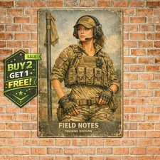 Military Sexy Women with Guns Pinup Girl Army Metal Tin Sign 8x12 picture