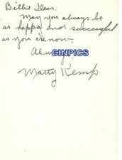 MATTY KEMP AUTOGRAPH TO BILLIE DOVE SILENT FILM ACTRESS ORIGINAL 5.75X4 picture