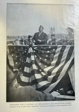 1909 Vintage Magazine Illustration President William Taft Speaking At Milwaukee picture