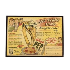 1948 Kellogg's PEP Jet Plane Ring Original Print Ad Mounted Display Vintage picture