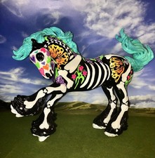 OOAK Breyer cm Custom Gypsy Vanner Halloween Horse Whimsical Sugar Skull 💀 picture