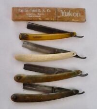 LOT: 4 VINTAGE ANTIQUE STRAIGHT RAZORS, ROUGH; FOR PARTS OR REFURBISH picture