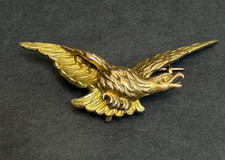 WWI France French  Wings Badge Pilot Aviator Insignia Flying Eagle Rolled Gold picture