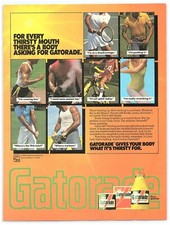 PRINT AD, 1982 Gatorade Gives Your Body What It's Thirsty For Torsos No Faces picture