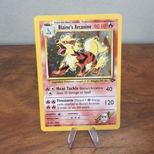 Blaine's Arcanine 1/132 Holo Gym Challenge Unlimited Vintage Pokemon Card LP-NM picture