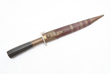 VTG Hmong Dha Hill Tribe Knife Engraved Blade Sheath Dagger Thai Thailand 14