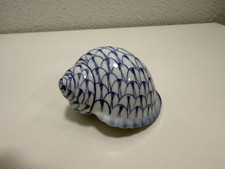 Vintage Andrea by Sadek Blue White Fishnet Porcelain Seashell Figurine Thailand picture