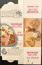 Exceptional Vintage Riverside Dairy Farms One Pint Ice Cream Carton 4 Recipes picture