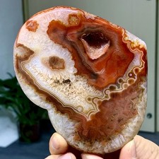 268G Natural beautiful heart-shaped agate crystal cave super large gemstone picture