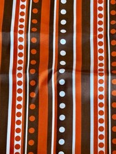 60s Mrs Roper mts The BeeGees Orange Choco Polka Dot Mid Century Vintage Fabric picture