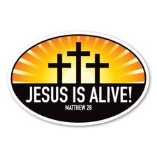 Jesus Is Alive Oval Magnet picture