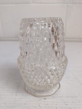 Vintage Indiana Glass Fairy Lamp Lite Clear Diamond Point Candle Holder 2pc Set picture
