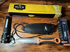 Buck Fixed Blade Hunting/Survival Knife w/ Sheath+tactical Light Rechargeable picture