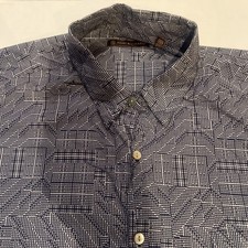 Tori Richard Hawaiian Aloha Mini Flags Houndstooth Design Pocket Shirt XL New picture