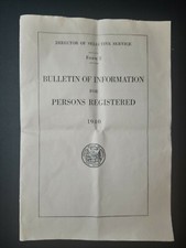 Select Services / Vintage  1940 bookletInformation for persons registered / 5 pa picture