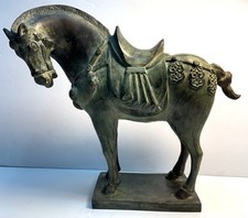 Vintage Heavy Bronze/ Or Brass Saddles Horse Stature Figurine Home Decor picture