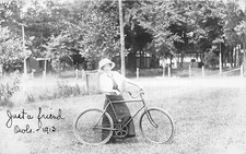J12/ Bass Lake Knox Indiana RPPC Postcard c1910 Owls Nest Club Bicycle 155 picture