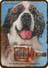 1984 Saint Bernard & CHIVAS REGAL SCOTCH Vntg-Look DECORATIVE REPLICA METAL SIGN picture