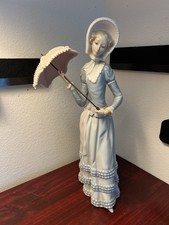 Lladro Figurine Gloss Finish Aranjuez Little Lady with Parasol Umbrella 4879 picture