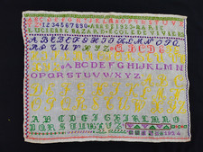 vintage fantastic embroidery alphabets sampler embroidered needlepoint it1502 picture