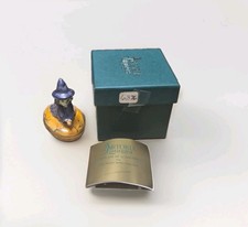 Artoria Limoges Porcelain Trinket Box Witch On Broom with Box & COA picture