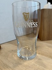 Brand New Guinness Embossed Harp Gold Logo New Design Style 13oz Pint Beer Glass picture