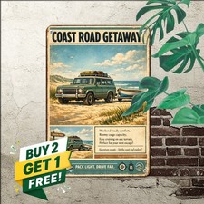 Classic 4x4 Utility Pickup Truck Ad Sign 8x12 Vintage Garage Metal Plaque picture