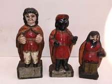 ANTIQUE 1920's THREE KINGS MAYAN FOLK ART 10 INCHES TALL AND SMALLER picture