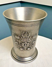 Vintage Artina SKS Zinn 95% Pewter Floral Wine Goblet Cup 4.75